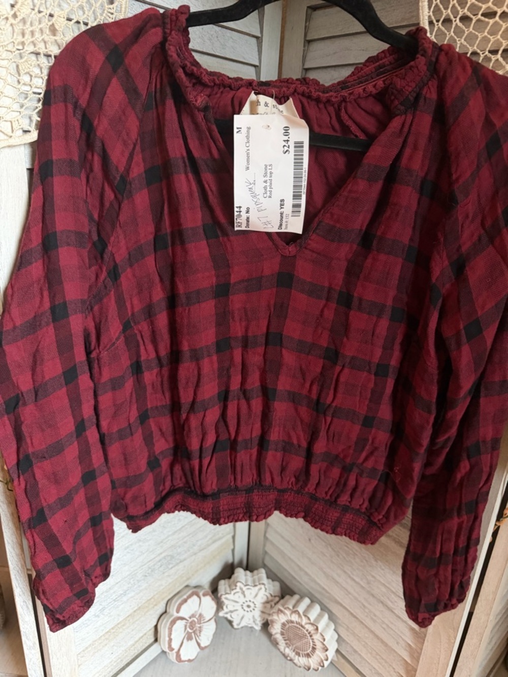 Anthropologie Cloth & Stone Burgundy Blouse